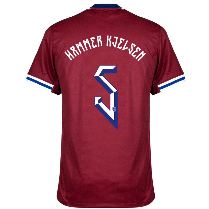 DanxenメンズノルウェーAleksander Hammer Kjelsen#5赤青白ホームシャツ24-26ジャージーユニフォーム