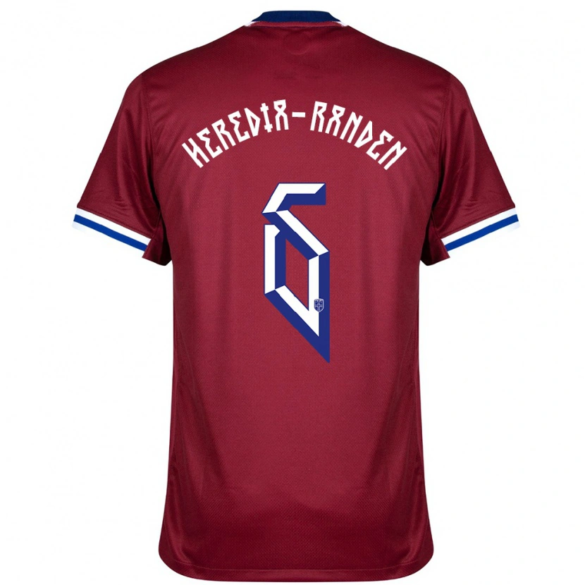 DanxenメンズノルウェーAndreas Heredia-Randen#6赤青白ホームシャツ24-26ジャージーユニフォーム