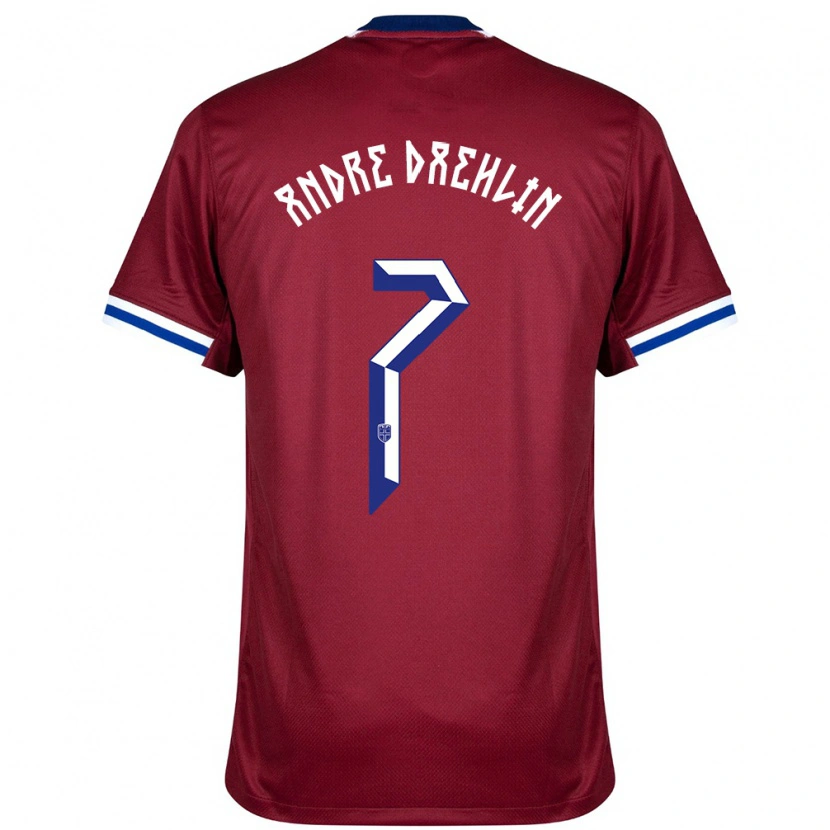 DanxenメンズノルウェーKevin André Dæhlin#7赤青白ホームシャツ24-26ジャージーユニフォーム