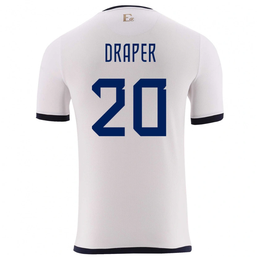 DanxenメンズエクアドルAndrew Draper#20白アウェイシャツ24-26ジャージーユニフォーム