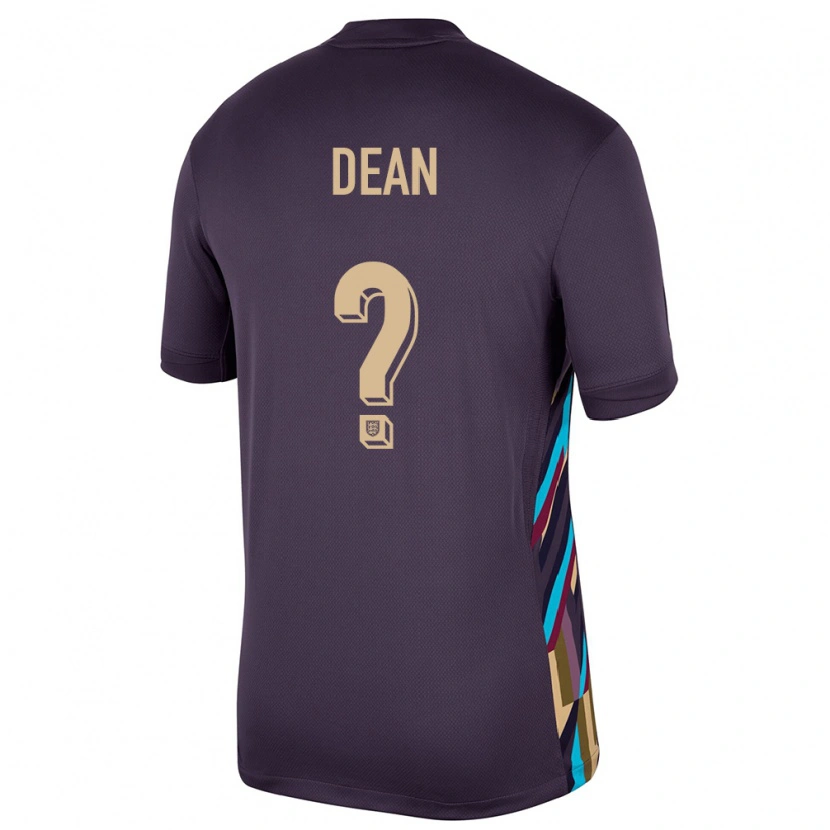 Danxenメンズイングランドマックス・ディーン#0ダークレーズンアウェイシャツ24-26ジャージーユニフォーム