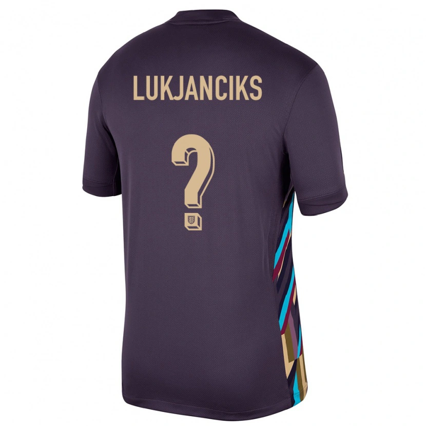 DanxenメンズイングランドDouglass Lukjanciks#0ダークレーズンアウェイシャツ24-26ジャージーユニフォーム