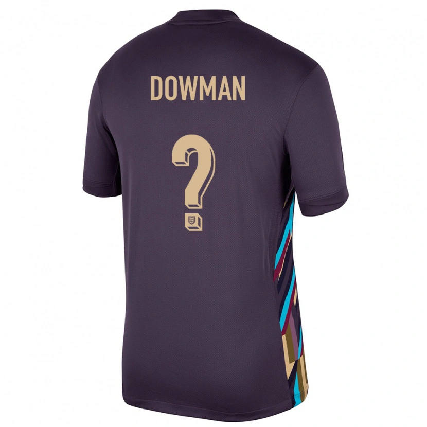 DanxenメンズイングランドMax Dowman#0ダークレーズンアウェイシャツ24-26ジャージーユニフォーム