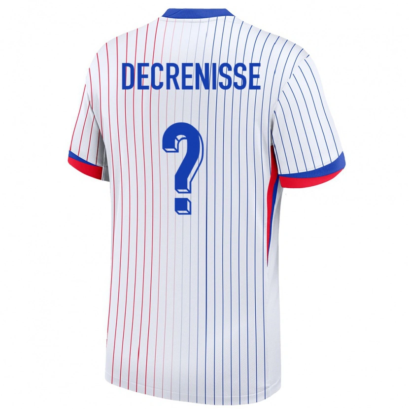 DanxenメンズフランスAxel Decrenisse#0白アウェイシャツ24-26ジャージーユニフォーム