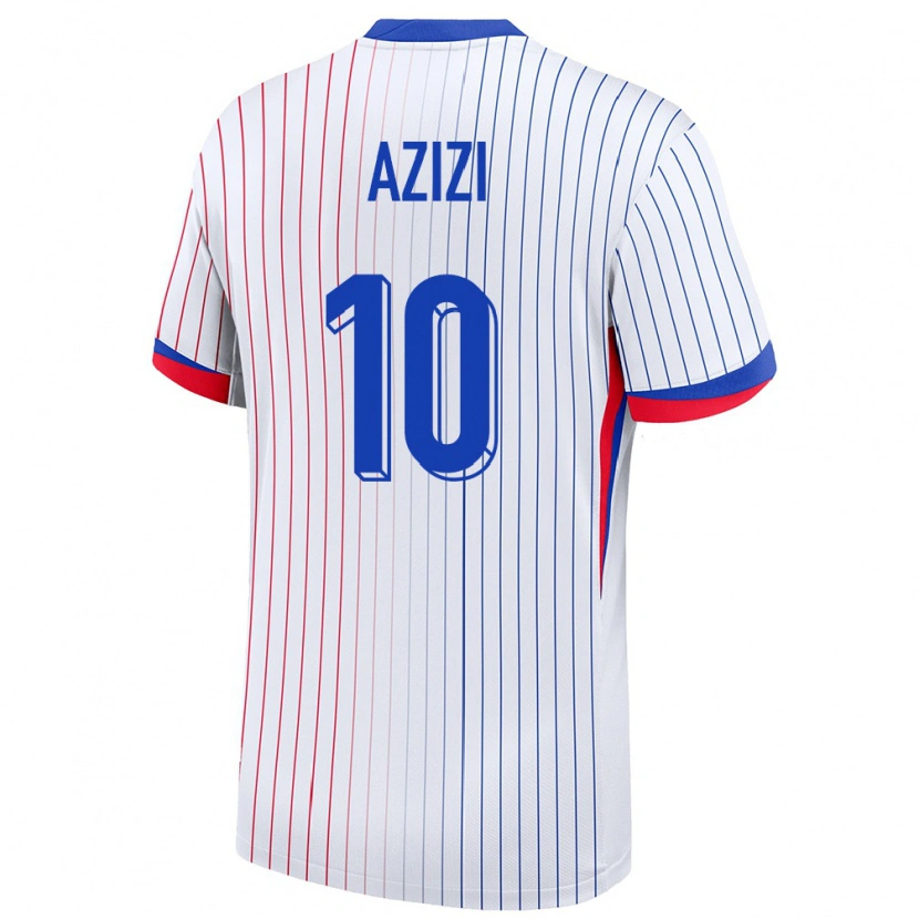 DanxenメンズフランスIlyas Azizi#10白アウェイシャツ24-26ジャージーユニフォーム