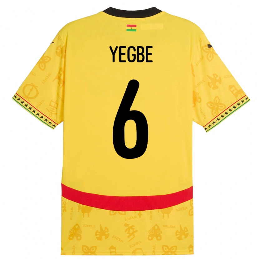 DanxenメンズガーナTerry Yegbe#6イエローアウェイシャツ24-26ジャージーユニフォーム