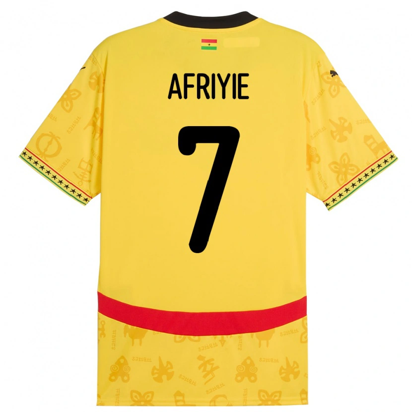 DanxenメンズガーナJerry Afriyie#7イエローアウェイシャツ24-26ジャージーユニフォーム