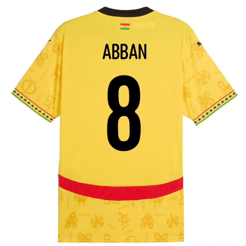 DanxenメンズガーナEbenezer Abban#8イエローアウェイシャツ24-26ジャージーユニフォーム