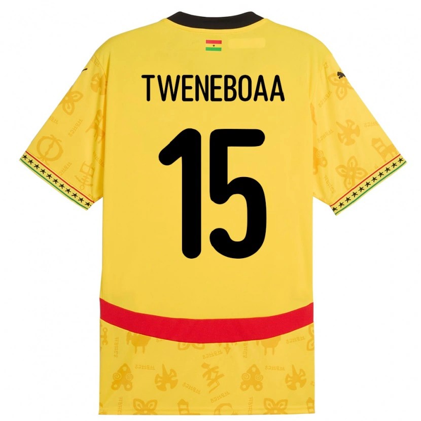 DanxenメンズガーナJustice Tweneboaa#15イエローアウェイシャツ24-26ジャージーユニフォーム