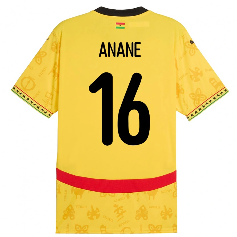 DanxenメンズガーナVincent Anane#16イエローアウェイシャツ24-26ジャージーユニフォーム