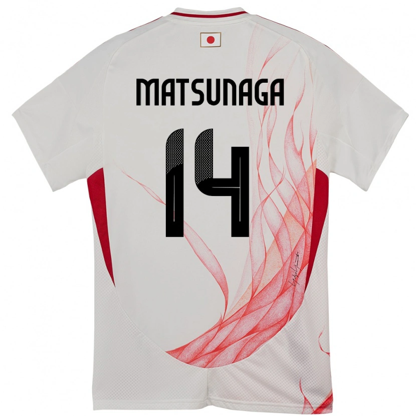 Danxenメンズ日本Kaito Matsunaga#14ホワイトアウェイシャツ24-26ジャージーユニフォーム