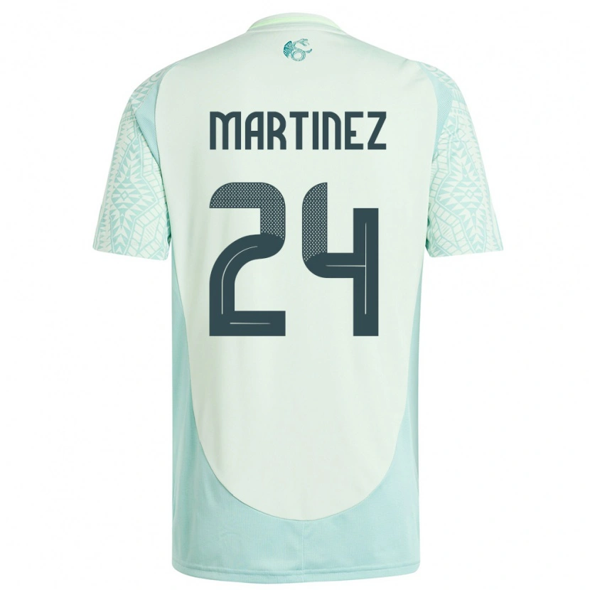 Danxenメンズメキシコギジェルモ・マルティネス・アヤラ#24リネングリーンアウェイシャツ24-26ジャージーユニフォーム