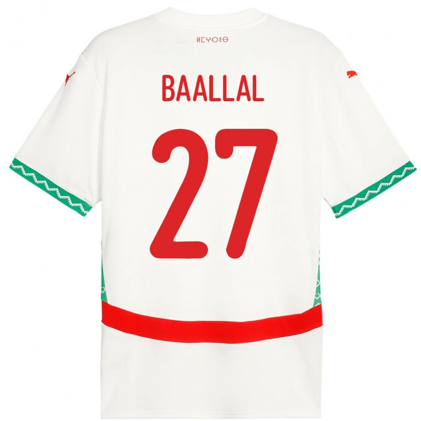 DanxenメンズモロッコAdam Baallal#27ホワイトアウェイシャツ24-26ジャージーユニフォーム