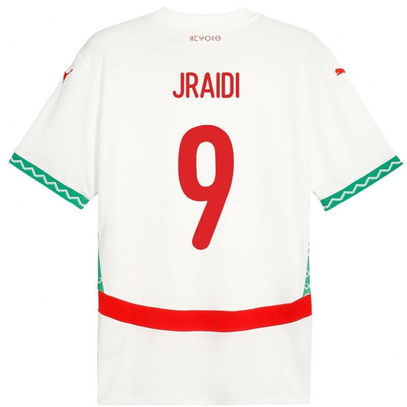 DanxenメンズモロッコIbtissam Jraidi#9ホワイトアウェイシャツ24-26ジャージーユニフォーム