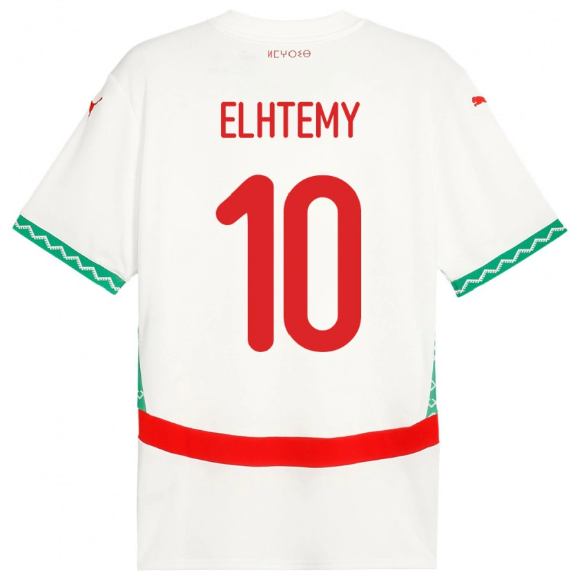 DanxenメンズモロッコMountassir Elhtemy#10ホワイトアウェイシャツ24-26ジャージーユニフォーム