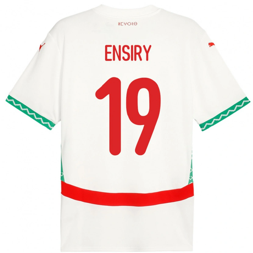 DanxenメンズモロッコYoussef Ensiry#19ホワイトアウェイシャツ24-26ジャージーユニフォーム