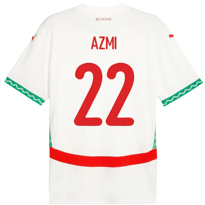 DanxenメンズモロッコAhmed Azmi#22ホワイトアウェイシャツ24-26ジャージーユニフォーム