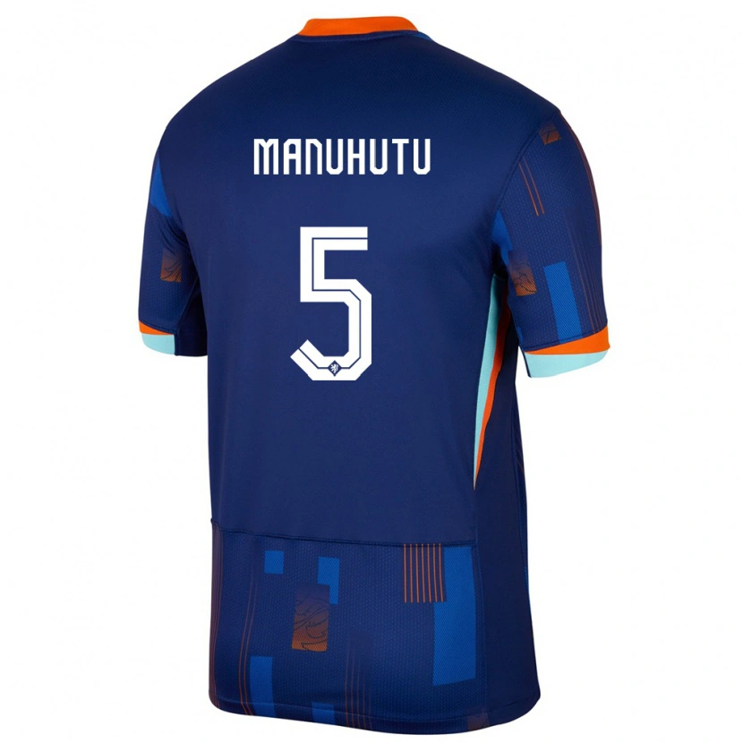 DanxenメンズオランダRivas Manuhutu#5青アウェイシャツ24-26ジャージーユニフォーム