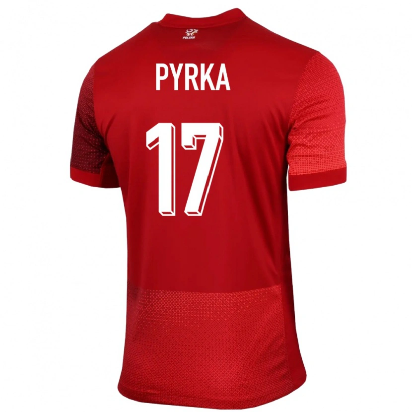 DanxenメンズポーランドArkadiusz Pyrka#17赤アウェイシャツ24-26ジャージーユニフォーム