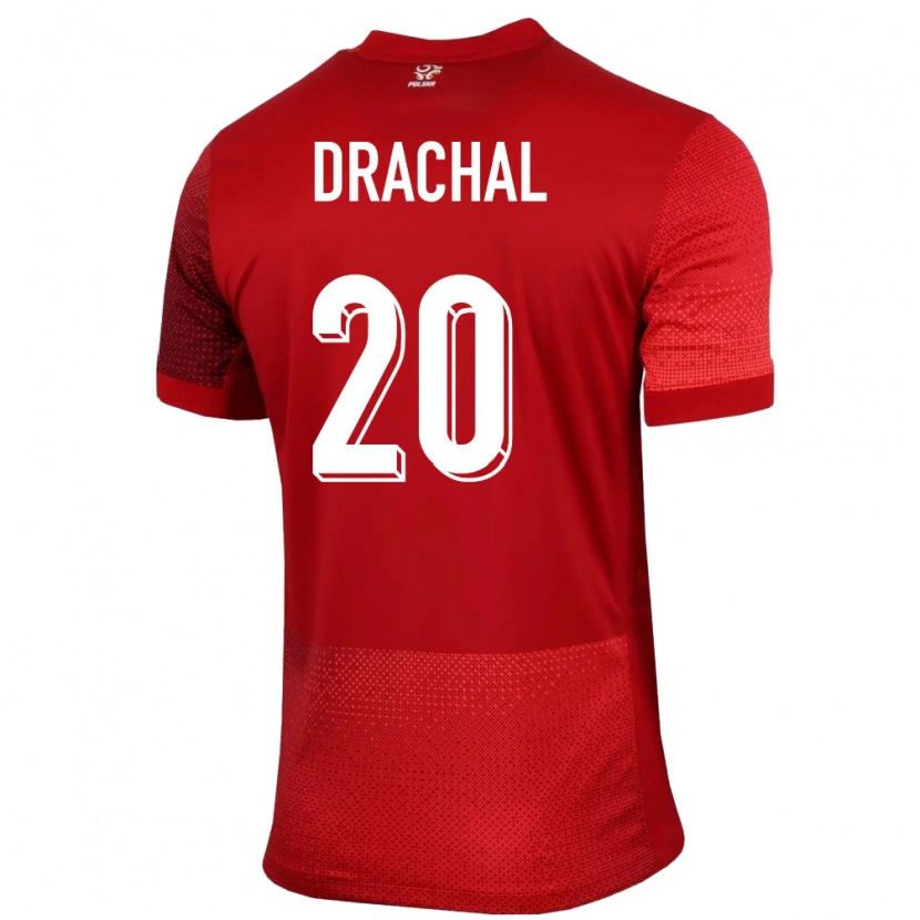 DanxenメンズポーランドDawid Drachal#20赤アウェイシャツ24-26ジャージーユニフォーム