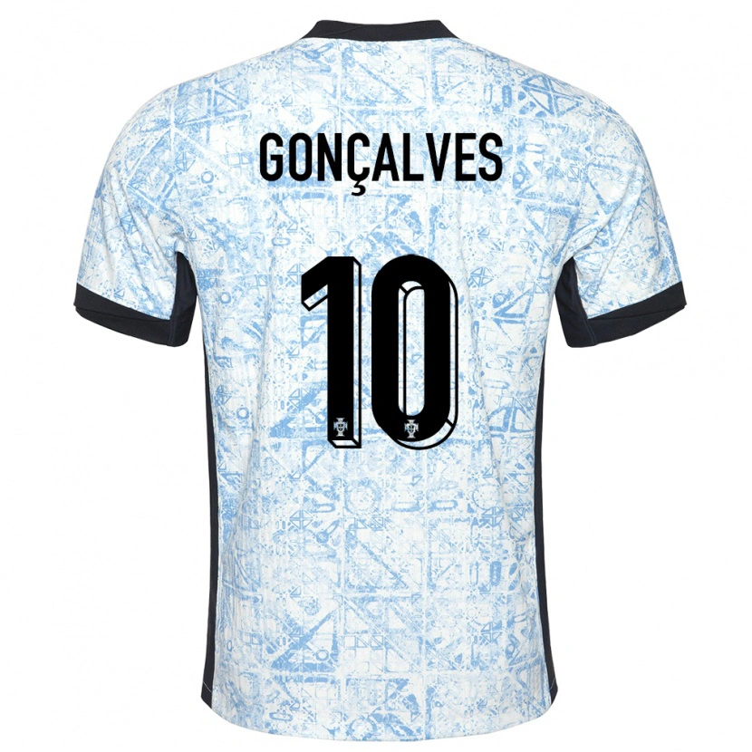DanxenメンズポルトガルFlávio Gonçalves#10クリームブルーアウェイシャツ24-26ジャージーユニフォーム