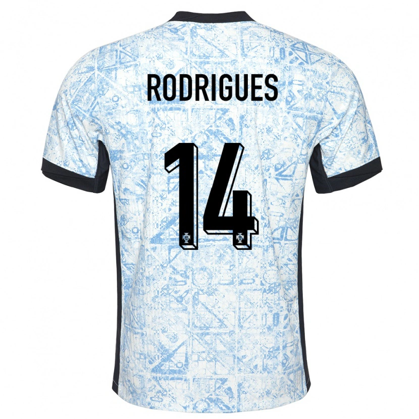 DanxenメンズポルトガルDiego Rodrigues#14クリームブルーアウェイシャツ24-26ジャージーユニフォーム