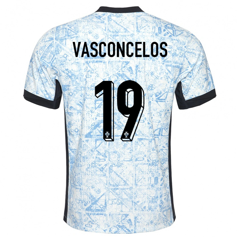 DanxenメンズポルトガルVasconcelos#19クリームブルーアウェイシャツ24-26ジャージーユニフォーム