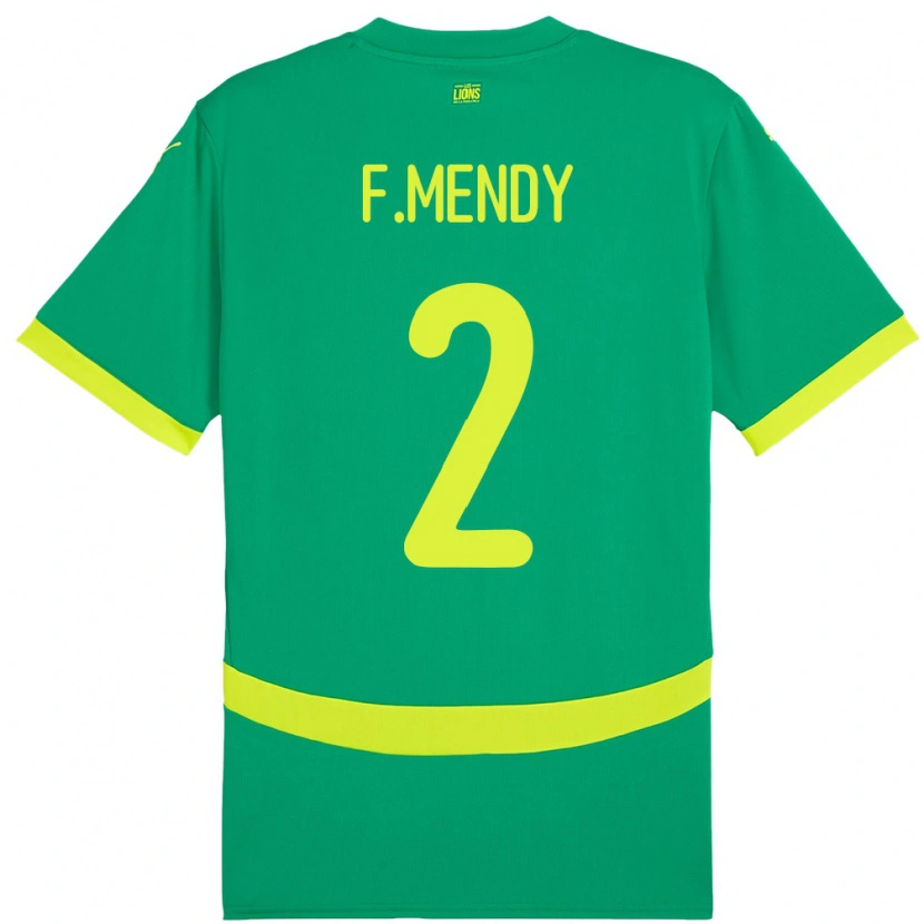 DanxenメンズセネガルFormose Mendy#2グリーンアウェイシャツ24-26ジャージーユニフォーム