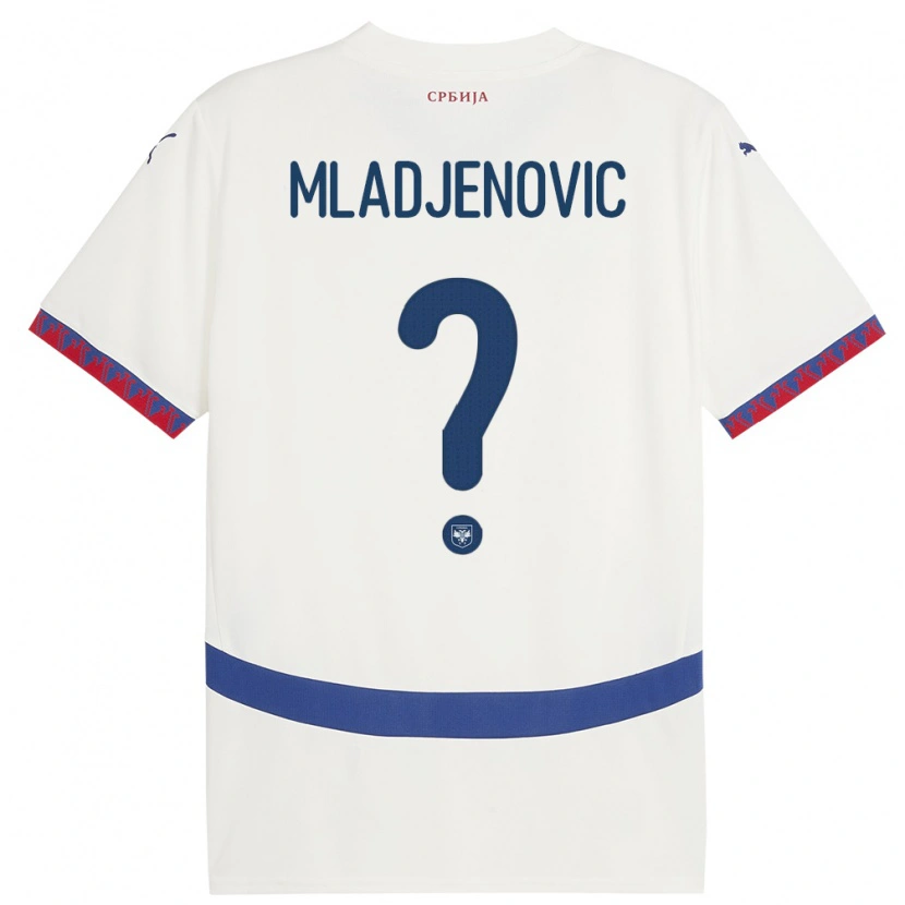 DanxenメンズセルビアUros Mladjenovic#0白アウェイシャツ24-26ジャージーユニフォーム