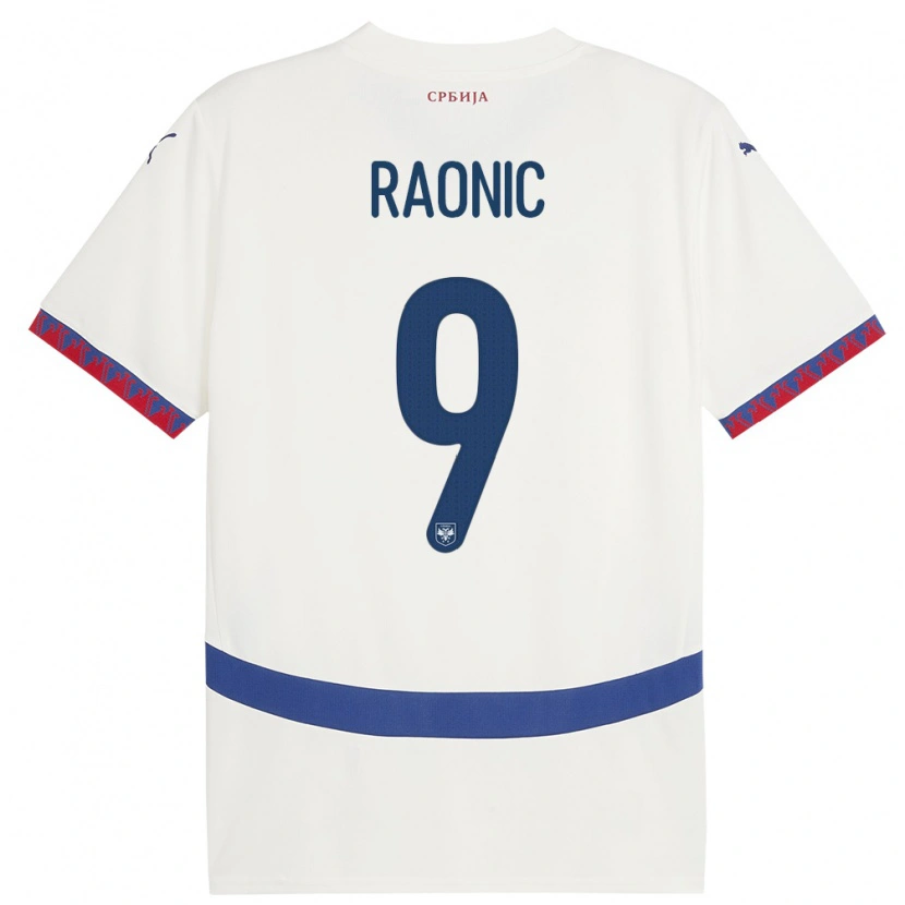DanxenメンズセルビアSava Raonic#9白アウェイシャツ24-26ジャージーユニフォーム