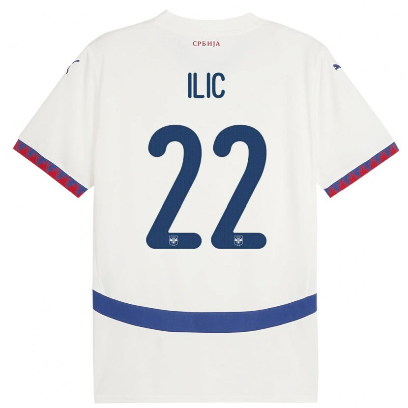 DanxenメンズセルビアPavle Ilic#22白アウェイシャツ24-26ジャージーユニフォーム