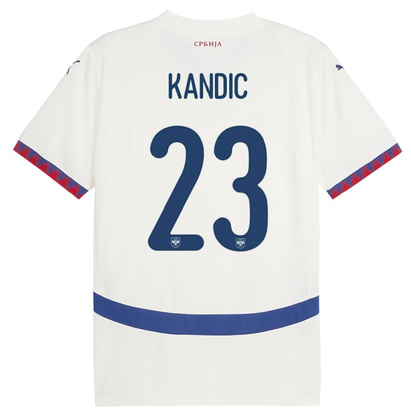 DanxenメンズセルビアMarko Kandic#23白アウェイシャツ24-26ジャージーユニフォーム