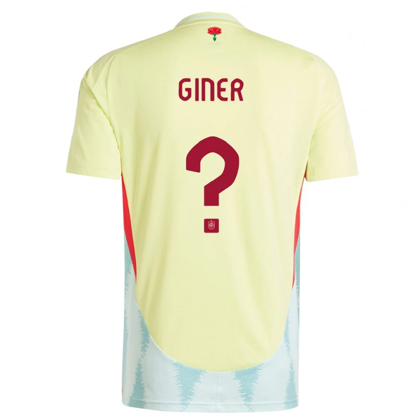 DanxenメンズスペインHugo Giner#0黄アウェイシャツ24-26ジャージーユニフォーム