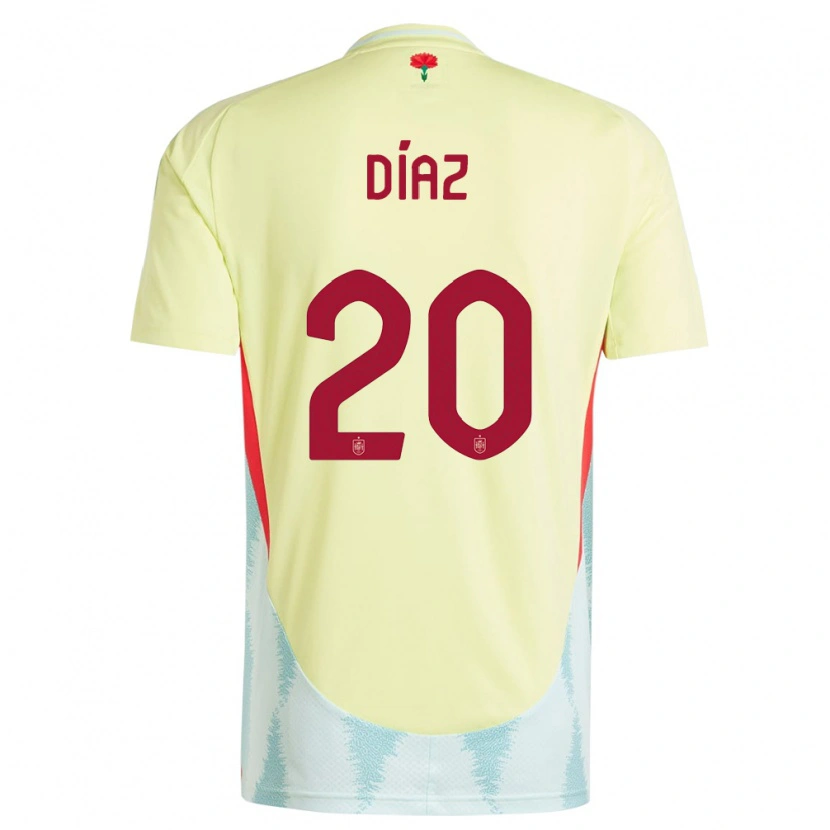 DanxenメンズスペインMario Díaz#20黄アウェイシャツ24-26ジャージーユニフォーム