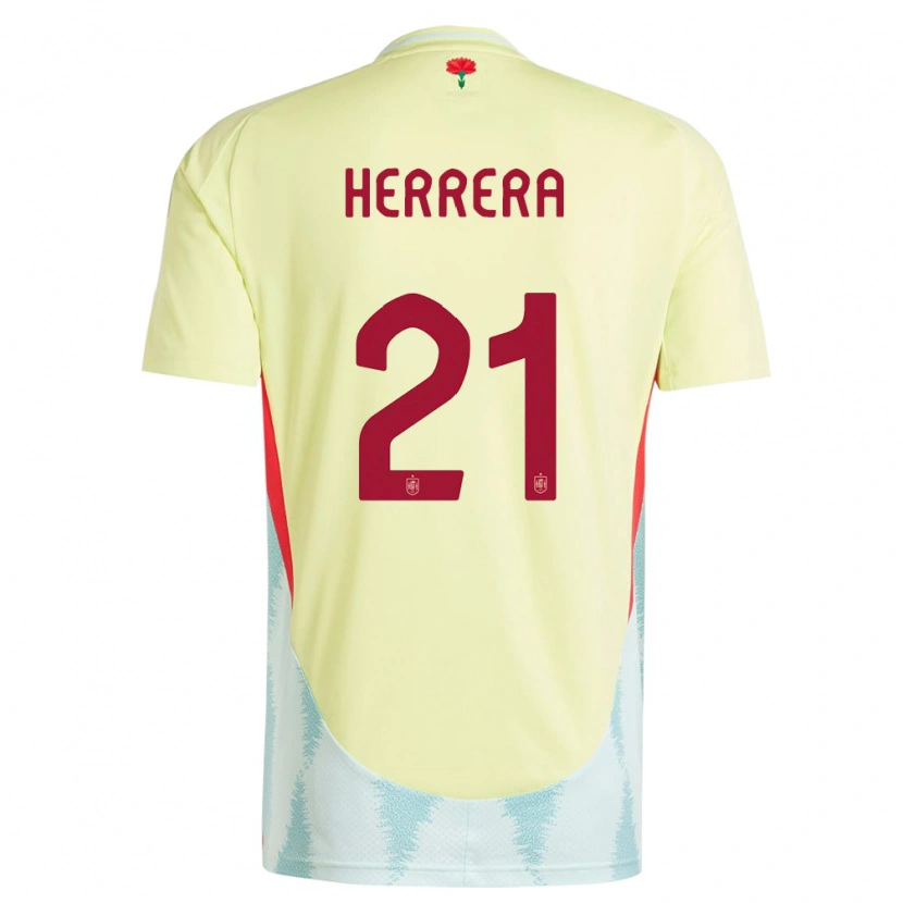DanxenメンズスペインIker Herrera#21黄アウェイシャツ24-26ジャージーユニフォーム