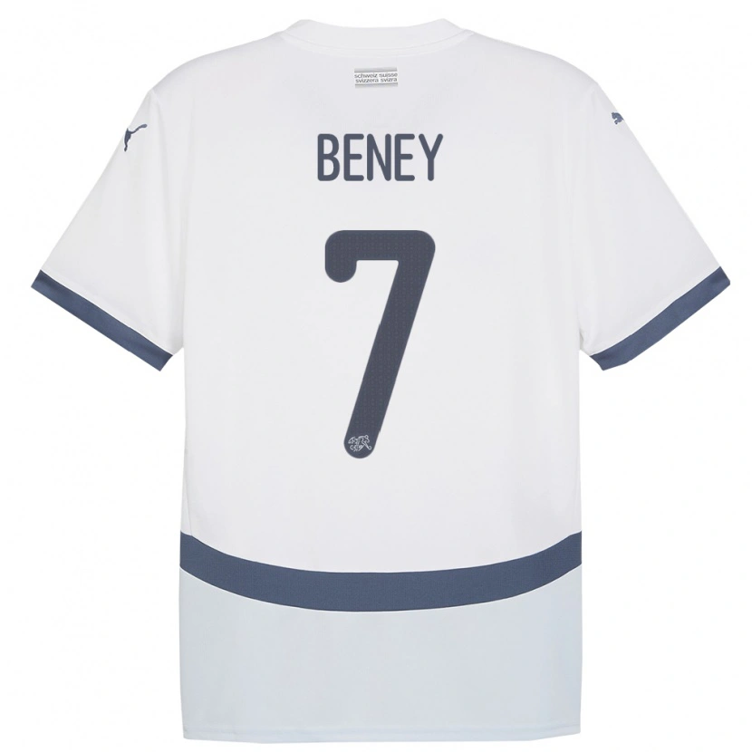 DanxenメンズスイスRoméo Beney#7白アウェイシャツ24-26ジャージーユニフォーム