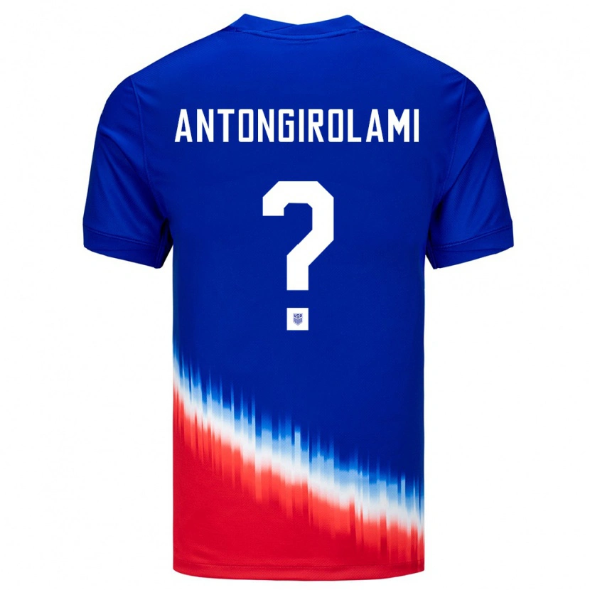 Danxenメンズアメリカ合衆国Luca Antongirolami#0青アウェイシャツ24-26ジャージーユニフォーム