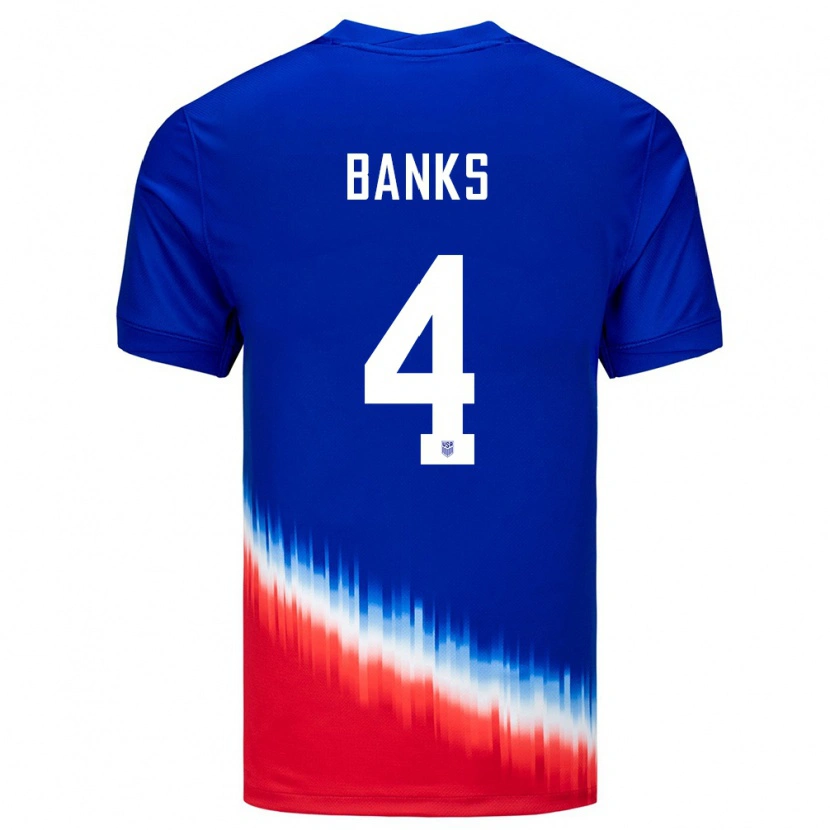 Danxenメンズアメリカ合衆国Noahkai Banks#4青アウェイシャツ24-26ジャージーユニフォーム