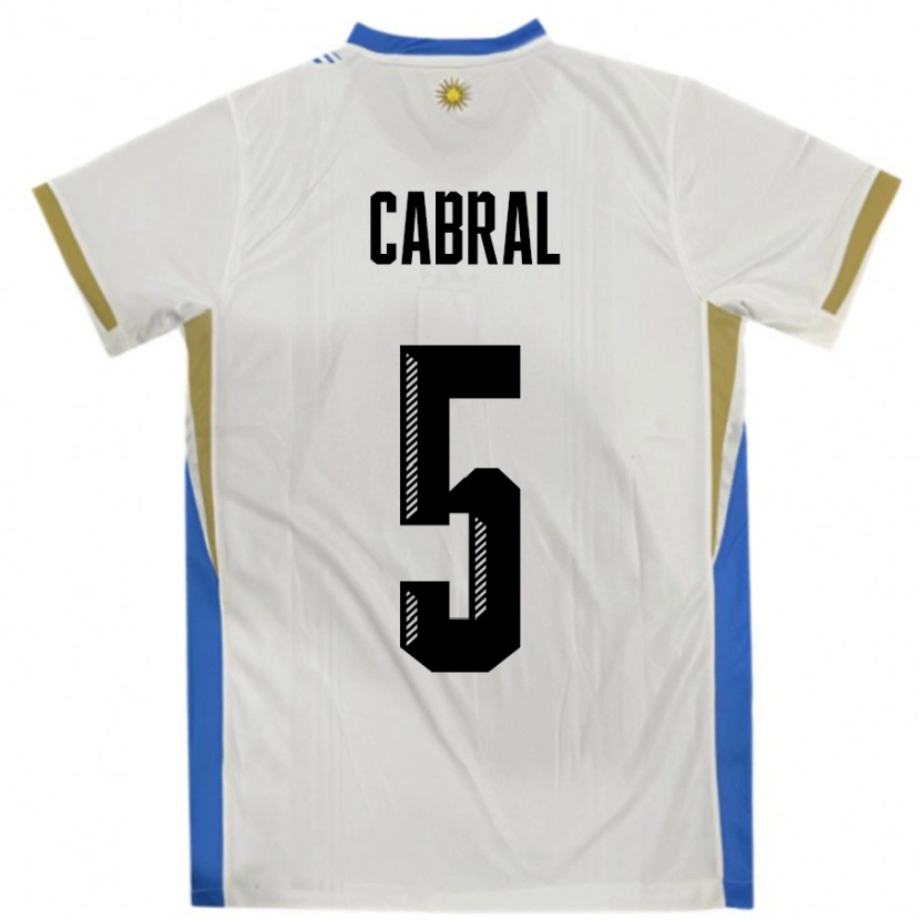 DanxenメンズウルグアイMaximo Cabral#5ホワイトブルーアウェイシャツ24-26ジャージーユニフォーム