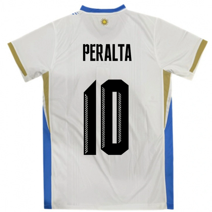 DanxenメンズウルグアイMateo Peralta#10ホワイトブルーアウェイシャツ24-26ジャージーユニフォーム
