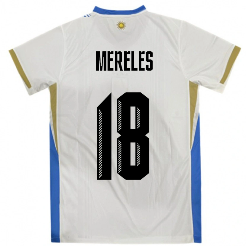 DanxenメンズウルグアイExequiel Mereles#18ホワイトブルーアウェイシャツ24-26ジャージーユニフォーム