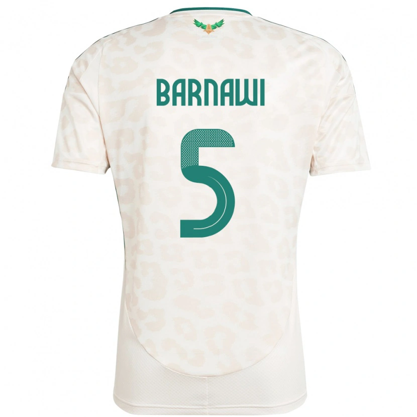 DanxenメンズサウジアラビアMohammed Barnawi#5ホワイトアウェイシャツ24-26ジャージーユニフォーム