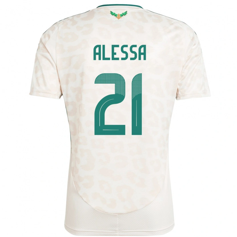DanxenメンズサウジアラビアMohammed Alessa#21ホワイトアウェイシャツ24-26ジャージーユニフォーム