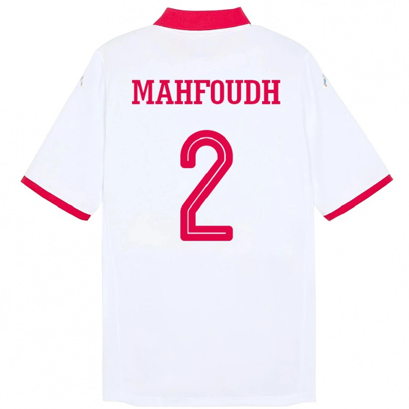 DanxenメンズチュニジアDhikra Mahfoudh#2ホワイトアウェイシャツ24-26ジャージーユニフォーム