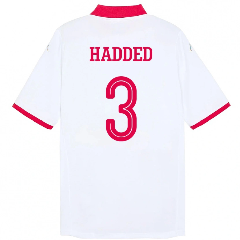 DanxenメンズチュニジアRayen Hadded#3ホワイトアウェイシャツ24-26ジャージーユニフォーム