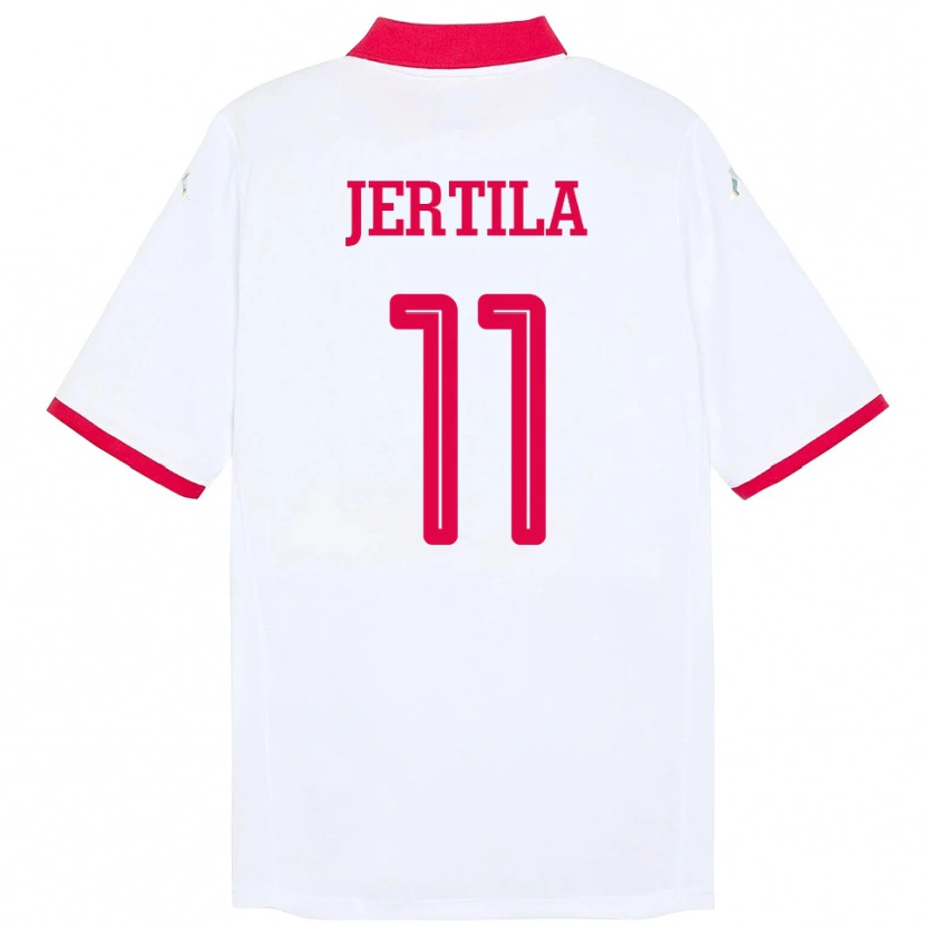 DanxenメンズチュニジアHedi Jertila#11ホワイトアウェイシャツ24-26ジャージーユニフォーム
