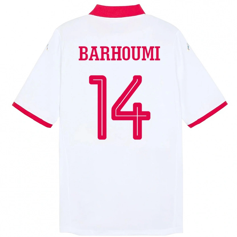 DanxenメンズチュニジアSalah Barhoumi#14ホワイトアウェイシャツ24-26ジャージーユニフォーム