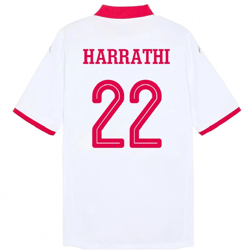 DanxenメンズチュニジアNajla Harrathi#22ホワイトアウェイシャツ24-26ジャージーユニフォーム