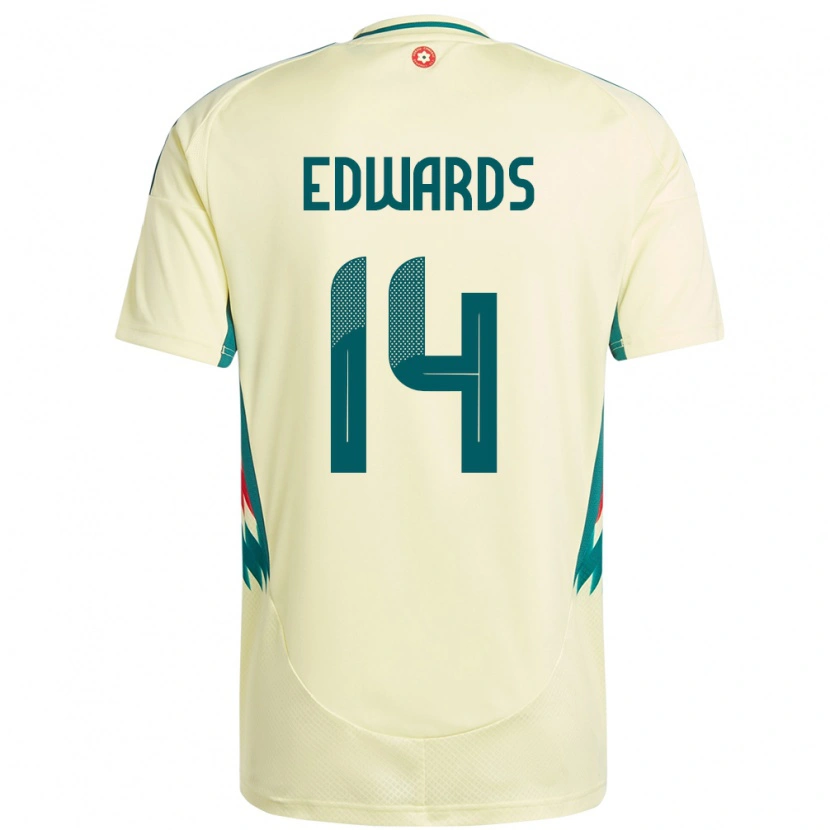 DanxenメンズウェールズNoah Edwards#14ベージュイエローアウェイシャツ24-26ジャージーユニフォーム