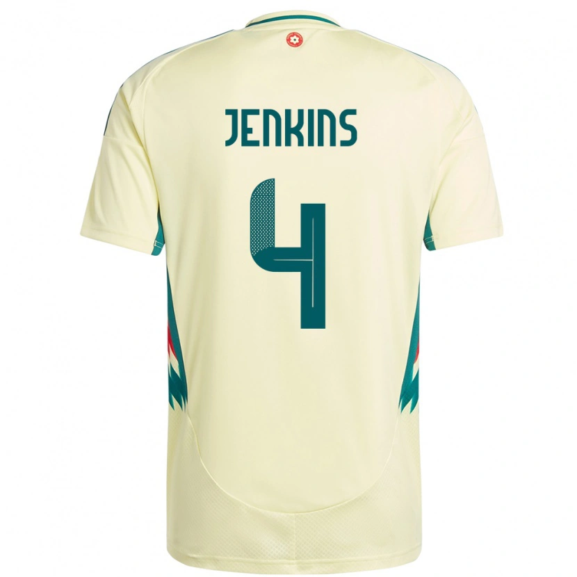 DanxenメンズウェールズShaunna Jenkins#4ベージュイエローアウェイシャツ24-26ジャージーユニフォーム